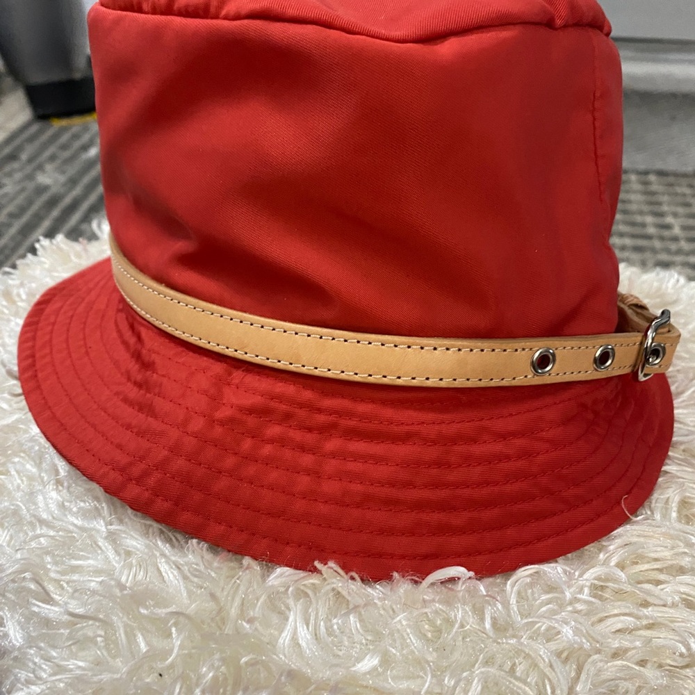 Coach Bucket Hat w Tan Leather Trim - Picture 3 of 7